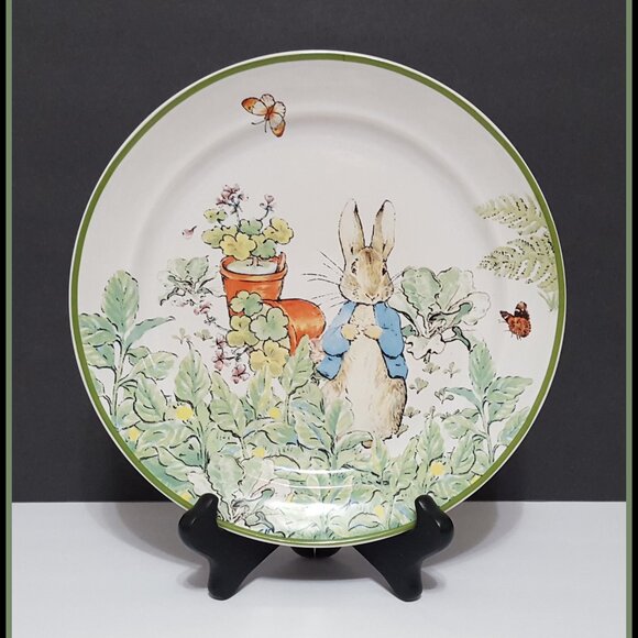 NEW RARE Pottery Barn Set of 4 Beatrix Potter Peter Rabbit Salad Plates NIB - Picture 7 of 10